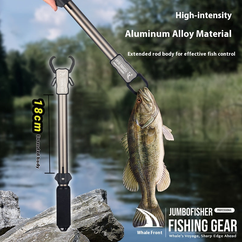 Wholesale Aluminum Alloy Multifunctional Fish Control Device Push Type Extended Fish Control Clip Lure Big Fish Clip with Rotating Unloading