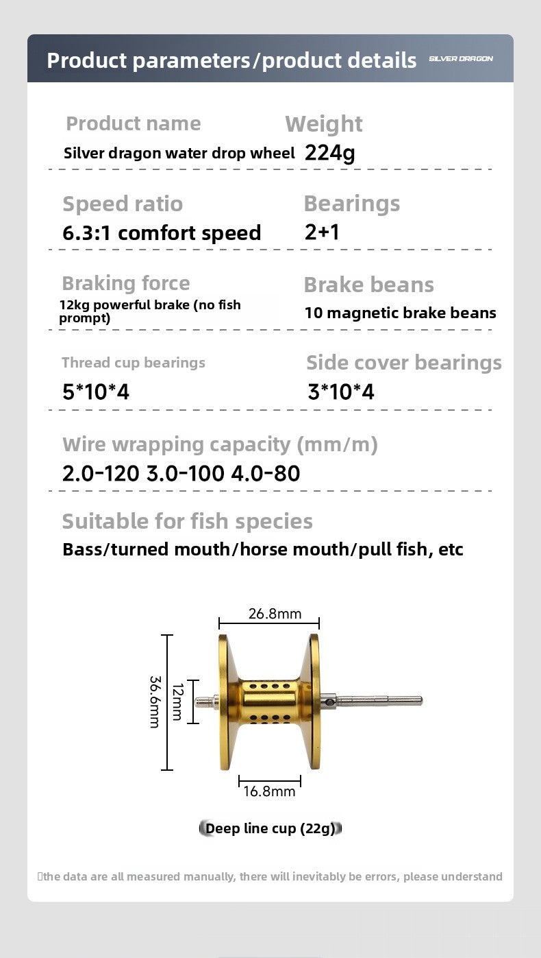 Black Water Drop Reel Thunder Strong Long Casting Fishing Reel Boat Fishing Reel Big Fish Reel Deep Line Cup Lure Reel Sea Fishing Reel