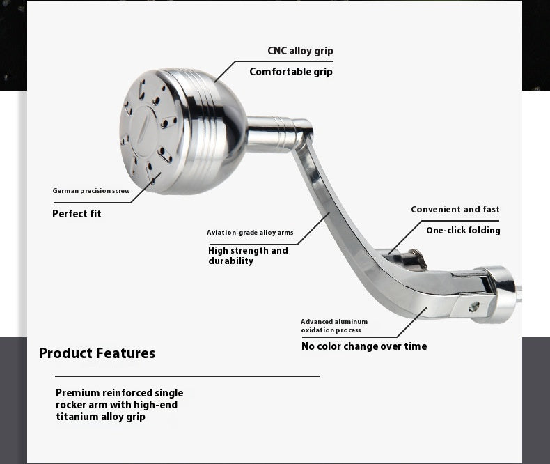 Wholesale Spinning Wheel Metal Crank Arm Metal Spherical Modified Crank Fishing Wheel Single Double Crank Accessories Grip Ball