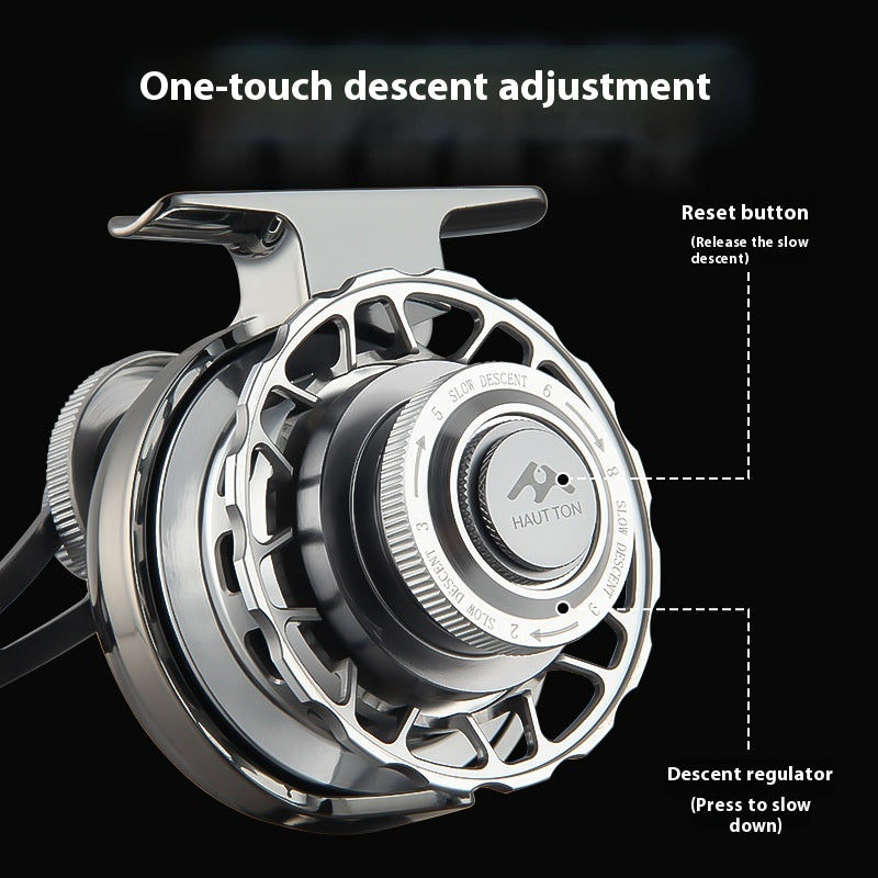 Micro Lead Raft Wheel Front Casting Wheel Bridge Raft Boat Raft Wheel Ice Fishing Wheel One-Key Magnetic Brake Slow-Descent Raft Fishing Wheel
