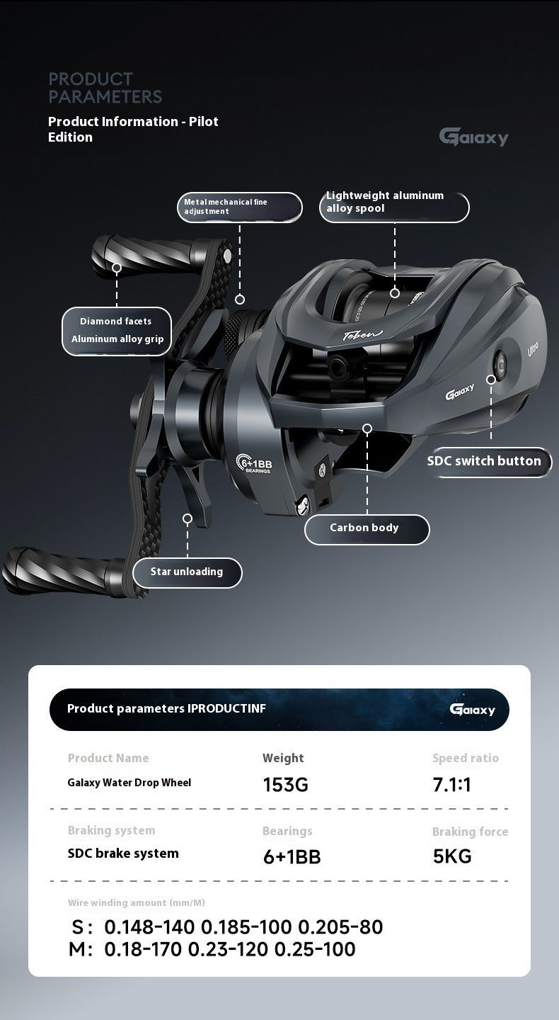 Xinghe SDS Electromagnetic Brake Water Drop Reel Noise Carbon Fishing Reel Fifth Generation Drag Alarm Bluetooth Fishing Reel