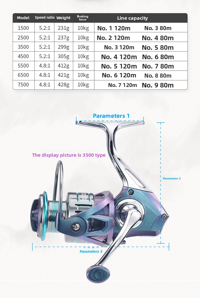 Metal Spinning Reel 3+1 Gapless Fishing Reel Wholesale Colorful Lure Casting Reel Sea Fishing Reel Fishing Line Reel