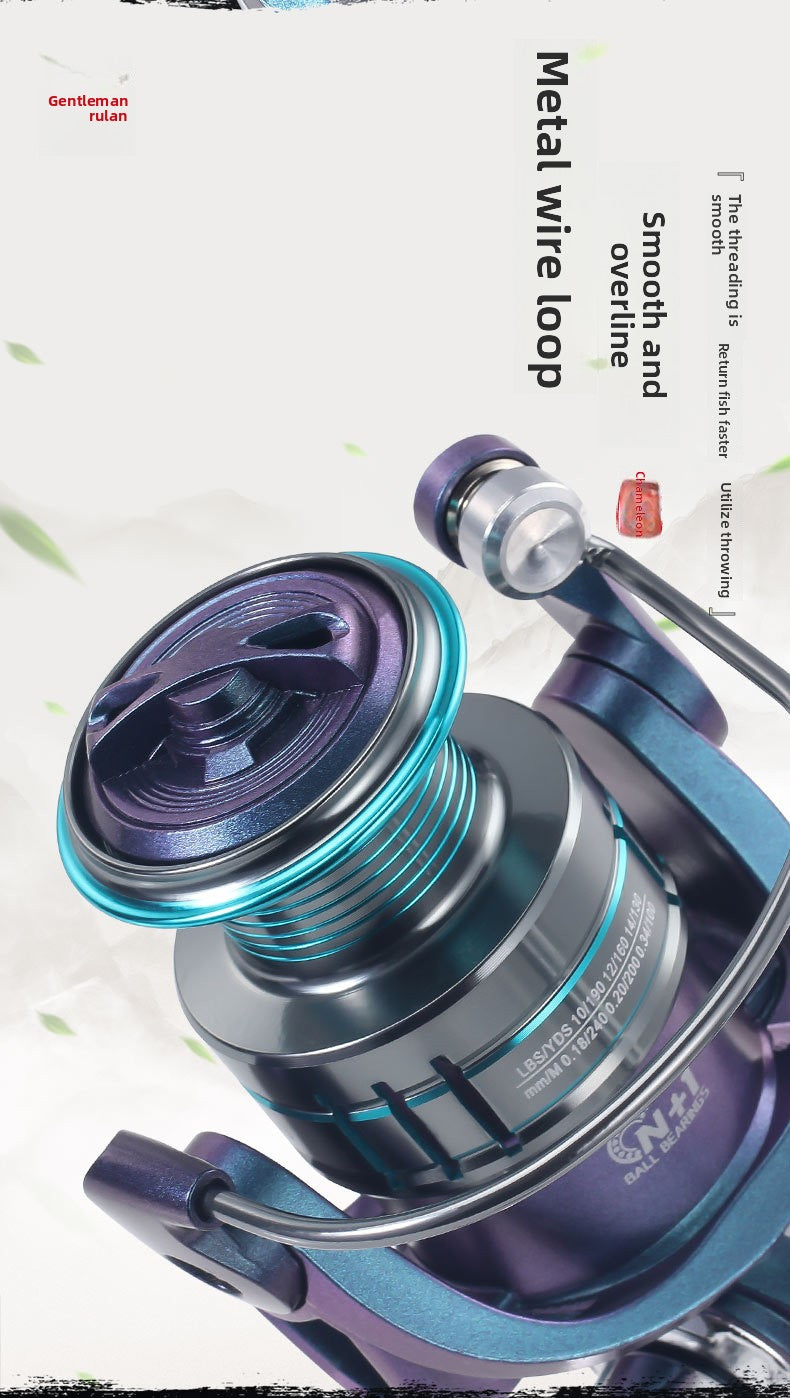 Metal Spinning Reel 3+1 Gapless Fishing Reel Wholesale Colorful Lure Casting Reel Sea Fishing Reel Fishing Line Reel