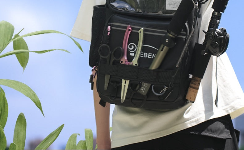 Multifunctional Lure Backpack Waterproof Outdoor Bag Rod Insert Fishing Bag Large Capacity Chest Bag Single Shoulder Bag