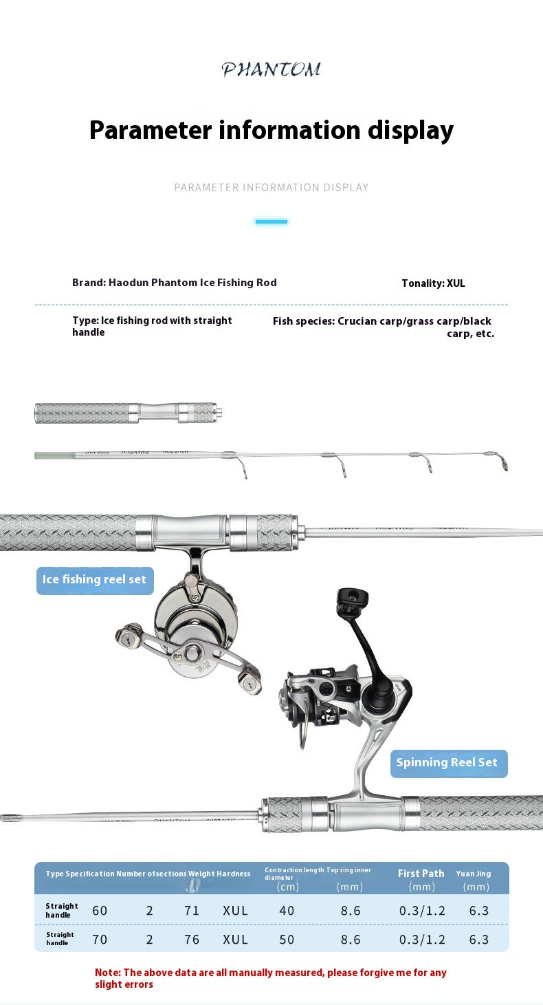 Ice Fishing Rod Winter Fishing Rod Crucian Carp Bridge Fishing Rod Raft Fishing Rod Only 71g with Sound Wheel Seat Bridge Raft Rod Wholesale