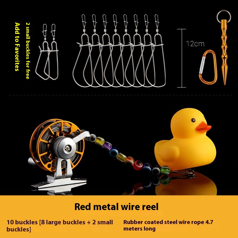Haodun Little Yellow Duck Live Fish Clip Wholesale Metal Stainless Steel Lure Live Fish Clip Set Fish Lock Clip Fish Clip Wheel Fishing Clip
