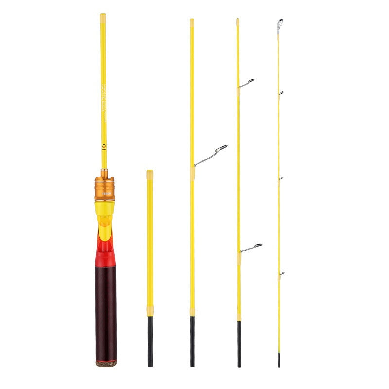 Linglong Youth Edition Lure Rod Five Sections Change to Four Sections Casting Rod Stream Mouth White Strip UL Micro Rod Fishing Rod