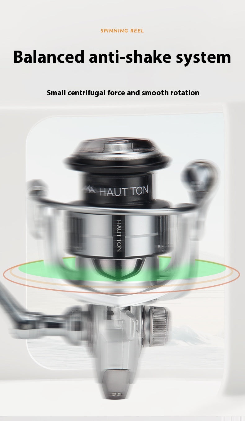 Long Casting Micro Lure Spinning Reel 5.2:1 Fishing Reel Gapless Metal Line Cup Fishing Reel