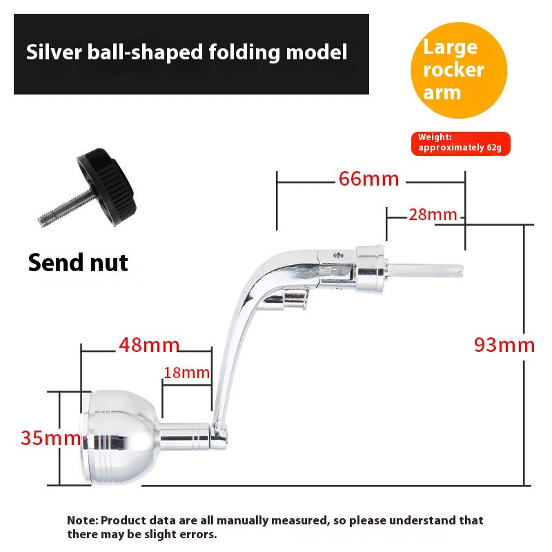 Wholesale Spinning Wheel Metal Crank Arm Metal Spherical Modified Crank Fishing Wheel Single Double Crank Accessories Grip Ball
