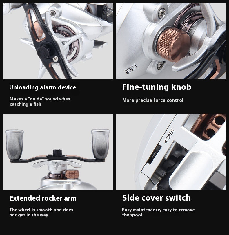 Lure Long Casting Baitcasting Reel Wholesale Takuuma Jig Fox Same Model with Drag Alarm Black Fishing Reel Ultra-light Sea Fishing Reel