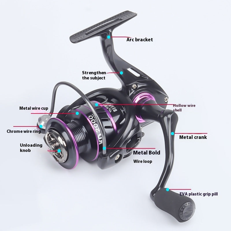 Fishing Reel Full Metal Line Cup Fishing Reel Sea Fishing Reel Spinning Reel Sea Rod Reel Long Casting Lure Reel Fishing Line Reel KD