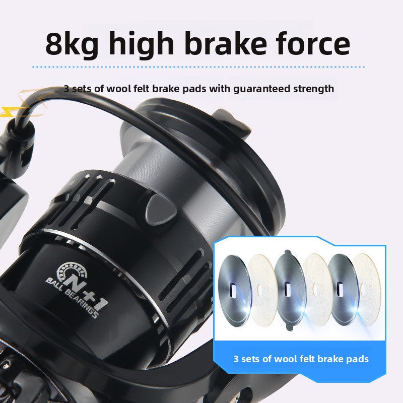 Micro Fishing Reel Deep Line Cup Fishing Reel Sea Fishing Reel Black Electroplated Fishing Reel Lure Spinning Reel