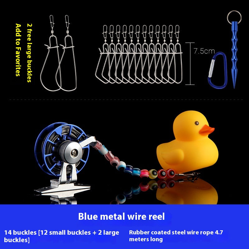 Haodun Little Yellow Duck Live Fish Clip Wholesale Metal Stainless Steel Lure Live Fish Clip Set Fish Lock Clip Fish Clip Wheel Fishing Clip