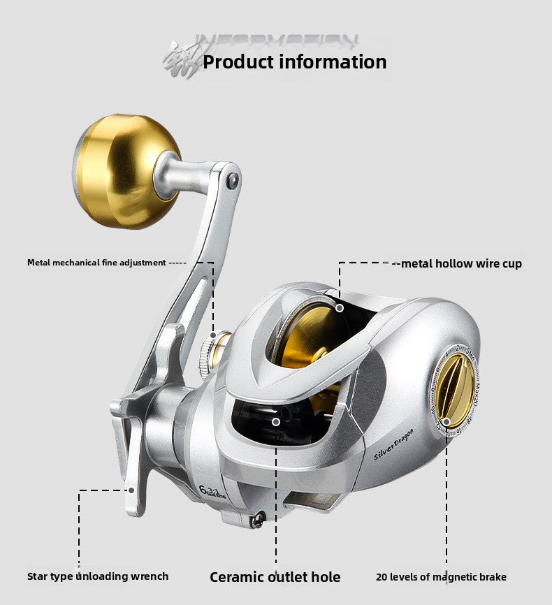 Black Water Drop Reel Thunder Strong Long Casting Fishing Reel Boat Fishing Reel Big Fish Reel Deep Line Cup Lure Reel Sea Fishing Reel