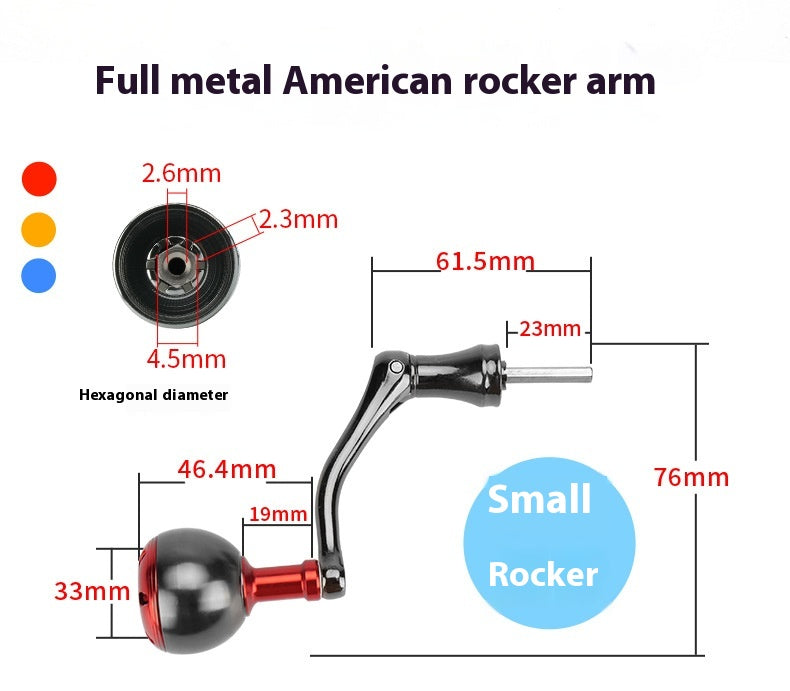 Wholesale Spinning Wheel Metal Crank Arm Metal Spherical Modified Crank Fishing Wheel Single Double Crank Accessories Grip Ball
