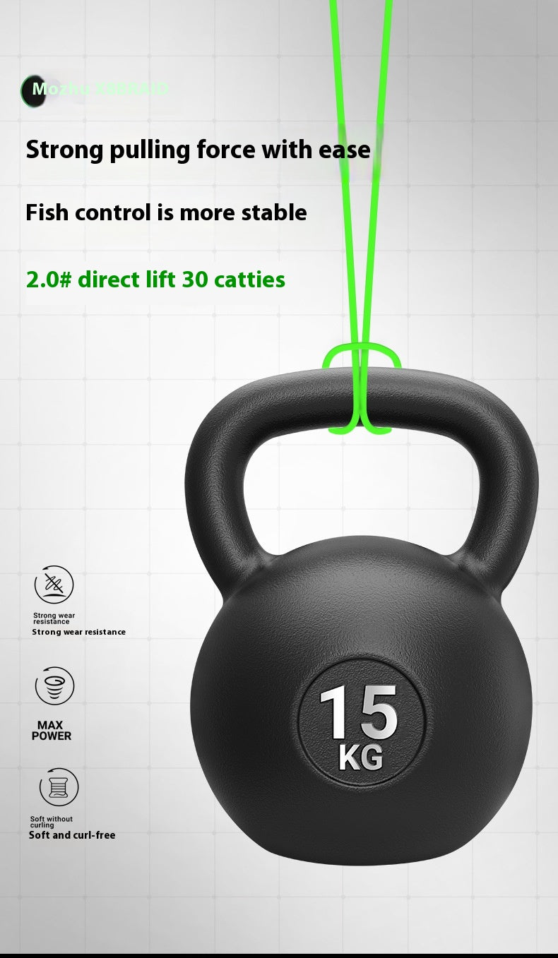 Eight Braid Green Lure PE Line Long Casting Smooth Powerful Horse Line Black Thunder Strong Line Fishing Main Line Wholesale Moxu
