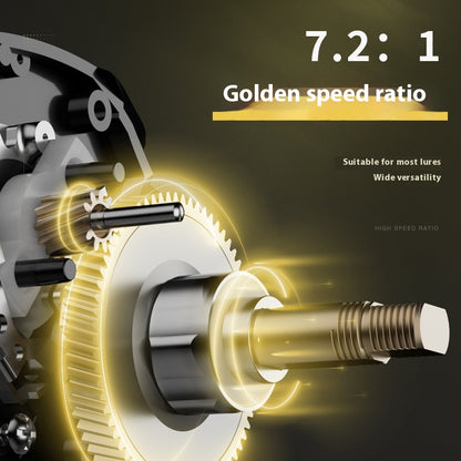 Electroplated Universal Water Drop Reel Lure Casting Fishing Reel with Drag Alarm 7.2:1 Metal Fishing Reel