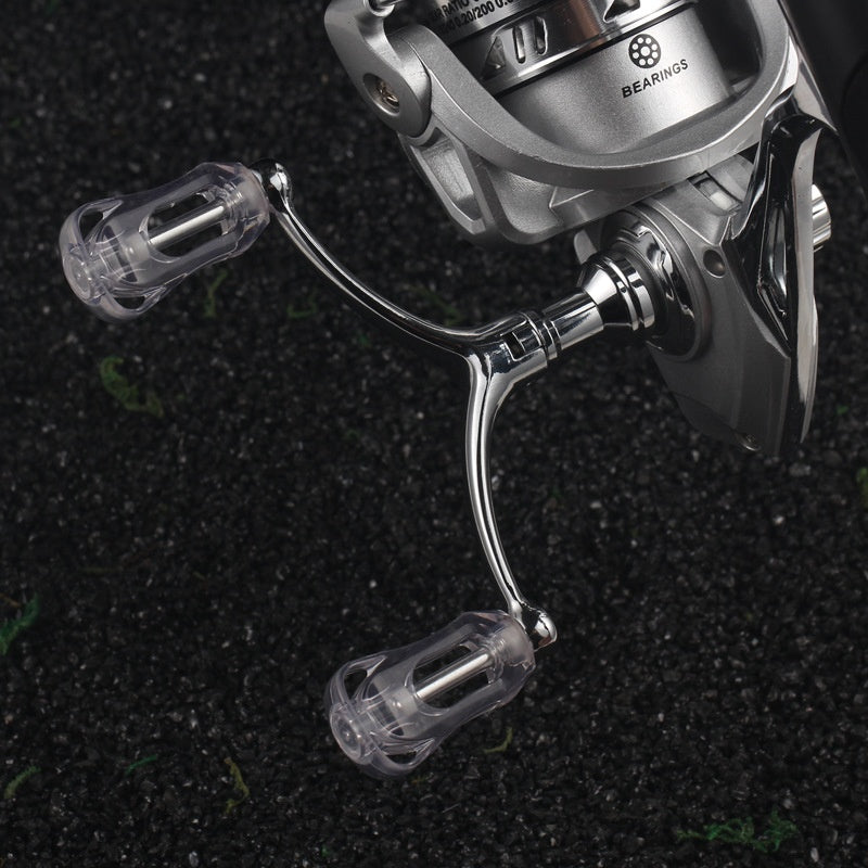 Spinning Wheel Metal Double Crank Arm Fishing Wheel CNC Crank Handle DIY Modified Grip Compatible with 1000-4000 Models