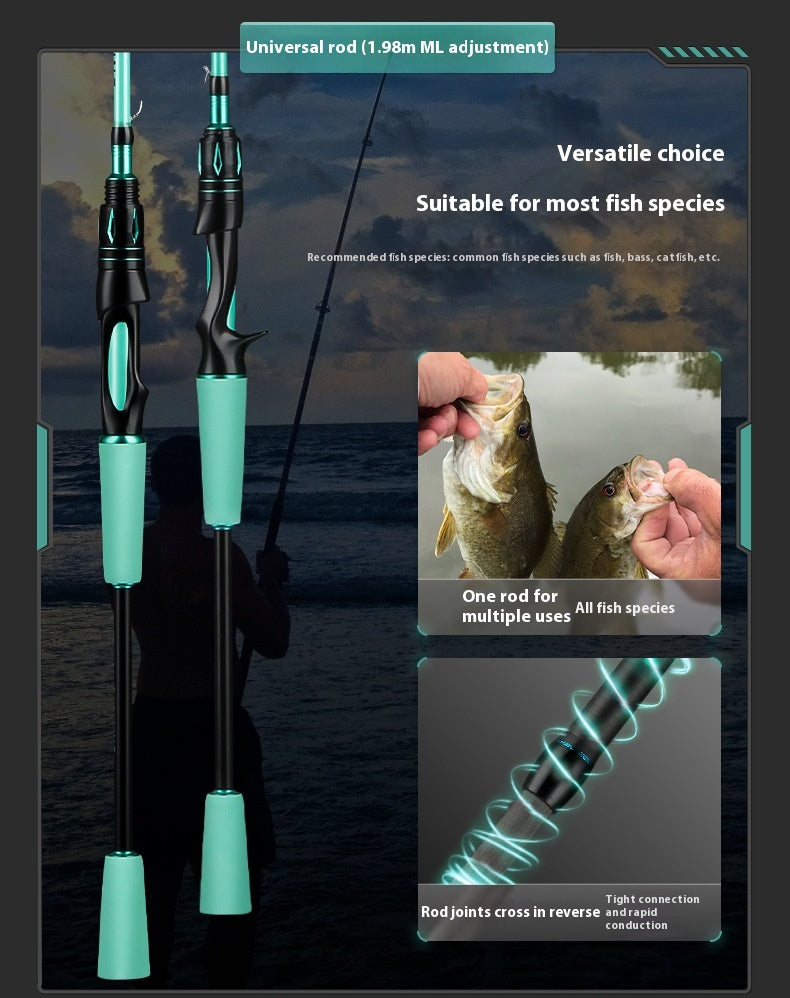 Long Casting Universal Lure Rod Double Rod Tip ML Adjustment UL Adjustment M Adjustment Carbon Fiber Fishing Rod Wholesale Mouth Rod Micro Rod