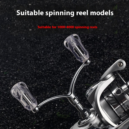 Spinning Wheel Metal Double Crank Arm Fishing Wheel CNC Crank Handle DIY Modified Grip Compatible with 1000-4000 Models