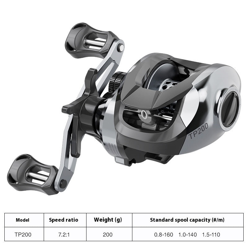 Lure Baitcasting Reel Wholesale 7.2:1 Fishing Reel with Drag Alarm Black Fishing Reel Long Casting Fishing Reel Fishing Line Reel TP