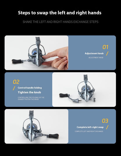 JiFeng Lure Long Casting Spinning Reel, Screw-in Fishing Reel, Carbon Fiber Micro Fishing Reel, 6+1 Gapless Fishing Reel