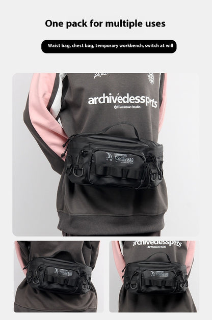 Waterproof Lure Waist Bag Wholesale Multifunctional Outdoor Fishing Bag Shoulder Bag Large Capacity Single Shoulder Crossbody Lure Bag