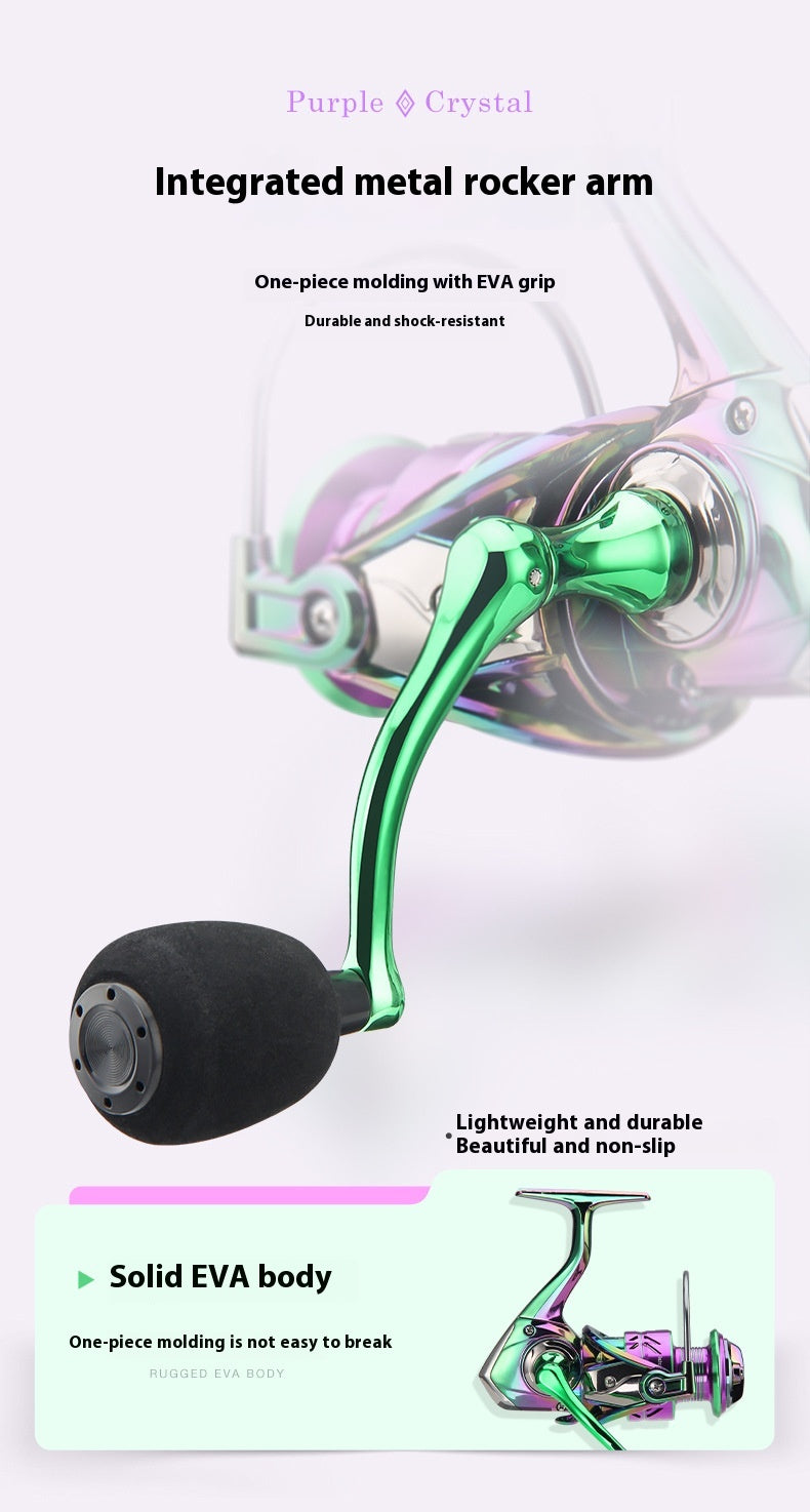 Electroplated Colorful Spinning Wheel Wholesale Gap-Free Fishing Reel 3+1 Bearing Fishing Line Reel Metal Line Cup Long Casting Reel