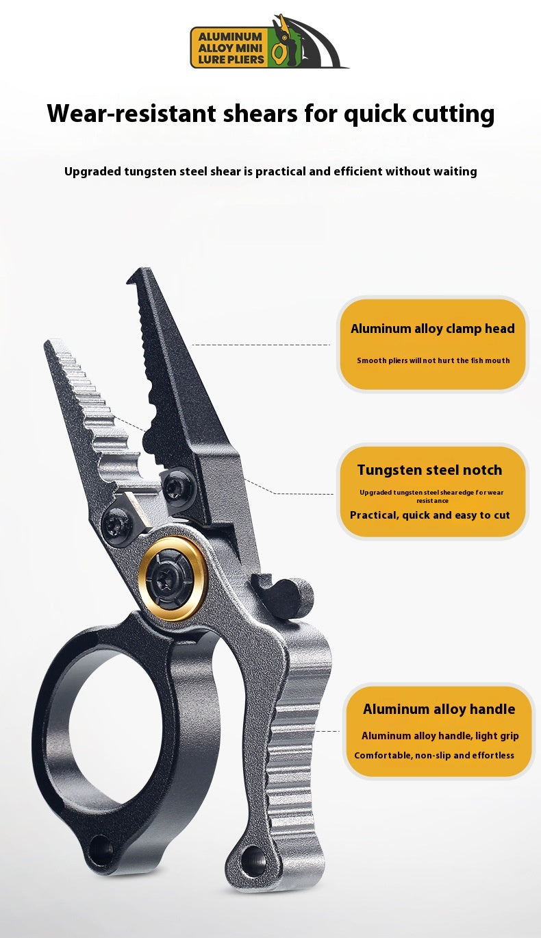 Lockable Aluminum Alloy Pliers Mini Lure Pliers Ring Opener Line Cutter Fishing Line Cutter Ring Cutter Line Cutter Only 28g
