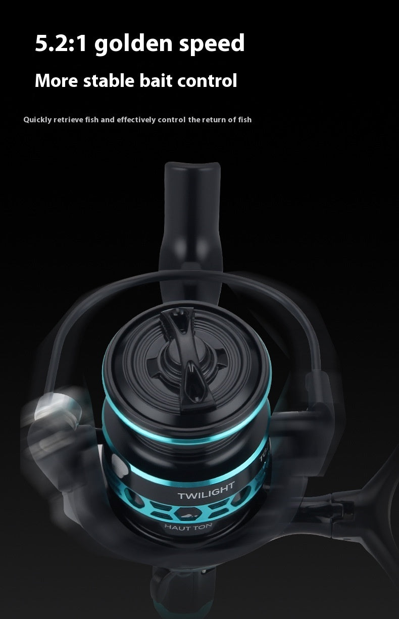 Gap-Free Long Casting Lure Spinning Reel Double Handle Squid Reel Micro Fishing Reel 5.2:1 Casting Reel Fishing Reel