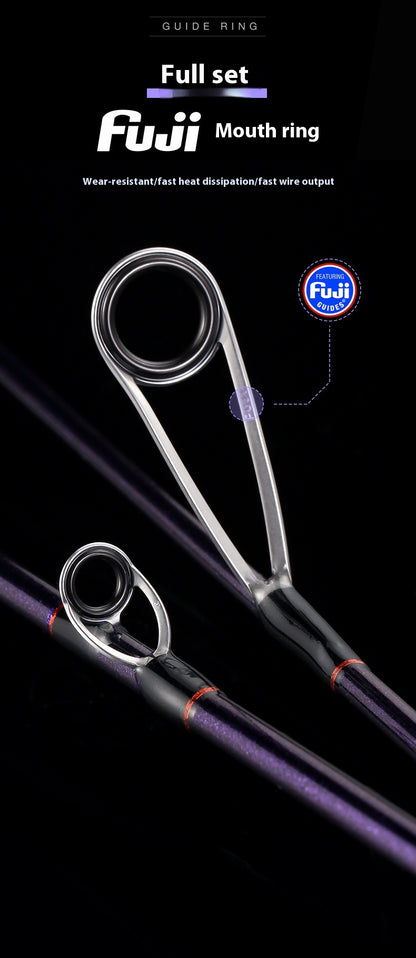 Full Fuji O-Ring Lure Rod Full Carbon Handle UL Adjustable Micro Bait Fishing Rod Sound Wheel Seat Cap Fishing Rod