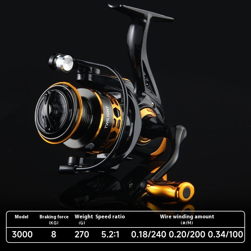 Gap-Free Long Casting Lure Spinning Reel Double Handle Squid Reel Micro Fishing Reel 5.2:1 Casting Reel Fishing Reel