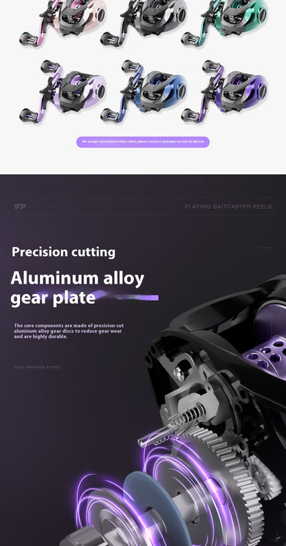 Lure Baitcasting Reel Wholesale 7.2:1 Fishing Reel with Drag Alarm Black Fishing Reel Long Casting Fishing Reel Fishing Line Reel TP