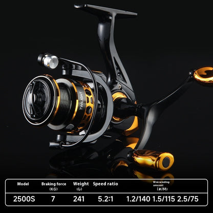 Gap-Free Long Casting Lure Spinning Reel Double Handle Squid Reel Micro Fishing Reel 5.2:1 Casting Reel Fishing Reel