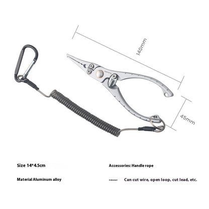 Multifunctional Micro Lure Pliers with Anti-Lost Rope, Rust-Resistant Aluminum Alloy Pliers for Hook Removal, Ring Opening, and Lead Pressing Lure Pliers