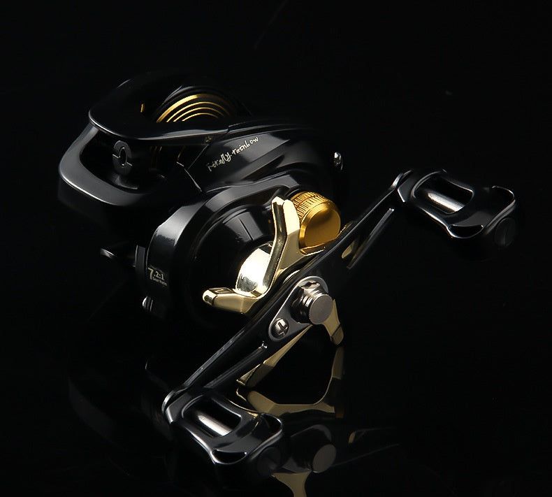 Electroplated Universal Water Drop Reel Lure Casting Fishing Reel with Drag Alarm 7.2:1 Metal Fishing Reel