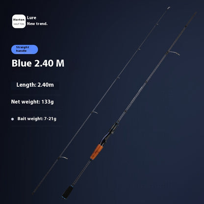Full Fuji O-Ring ML Hardness 1.98m Long Casting Lure Rod Solid Wood Handle Cross Carbon Swordfish Rod Wholesale
