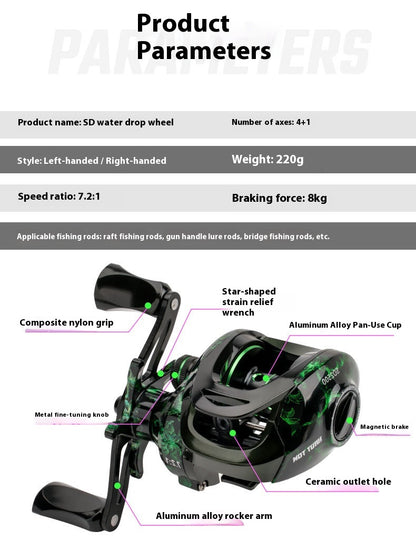 Anti-Explosion Line Water Drop Reel Wholesale Metal Lure Reel Long Casting Fishing Reel Lei Qiang Black Fishing Reel Sea Fishing Reel