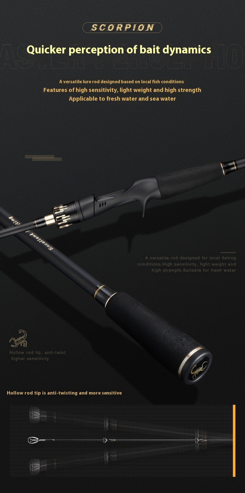M Tuning Lure Rod Wholesale MH Hardness Lei Qiang Rod Black Rod UL Micro Object Horse Mouth Fishing Rod Long Casting Fishing Rod