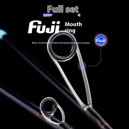 Full Fuji O-Ring Lure Rod Full Carbon Handle UL Adjustable Micro Bait Fishing Rod Sound Wheel Seat Cap Fishing Rod