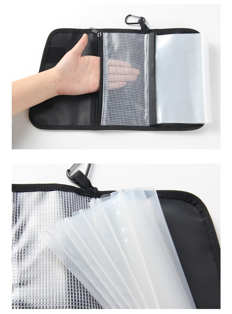 Soft Bait T-Tail Storage Bag Soft Worm Curved Tail Storage Bag Sealed Waterproof Large Capacity Fake Bait Includes Ziplock Bag