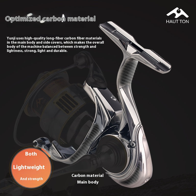 Micro Spinning Wheel Carbon Body Only 165g Long Casting Lure Fishing Reel 6+1 Bearing Screw-in Fishing Reel
