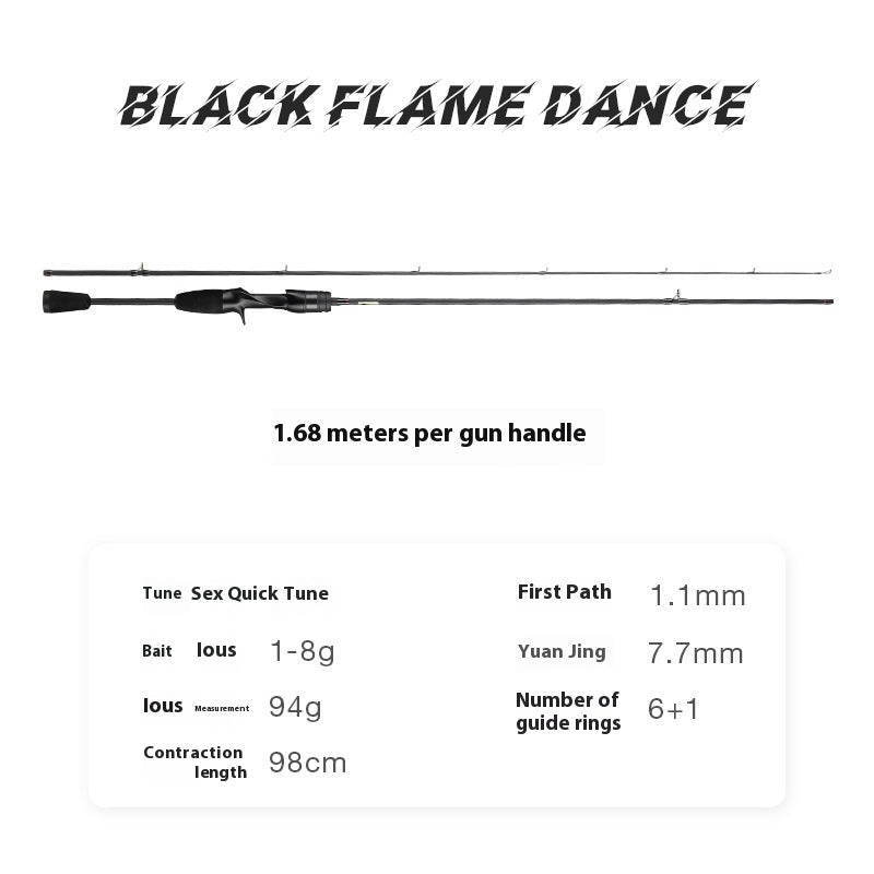 M Tuning Lure Rod Wholesale MH Hardness Lei Qiang Rod Black Rod UL Micro Object Horse Mouth Fishing Rod Long Casting Fishing Rod