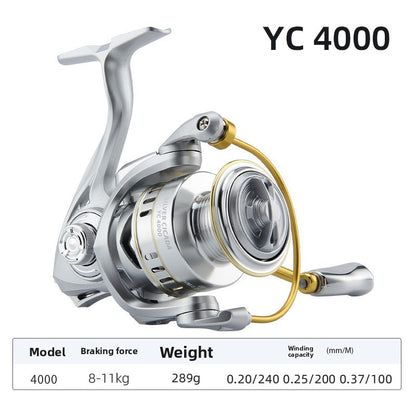 3+1 Gapless Lure Spinning Reel Metal Line Cup Long Casting Fishing Reel Universal Reel Fishing Reel Sea Rod Reel YC