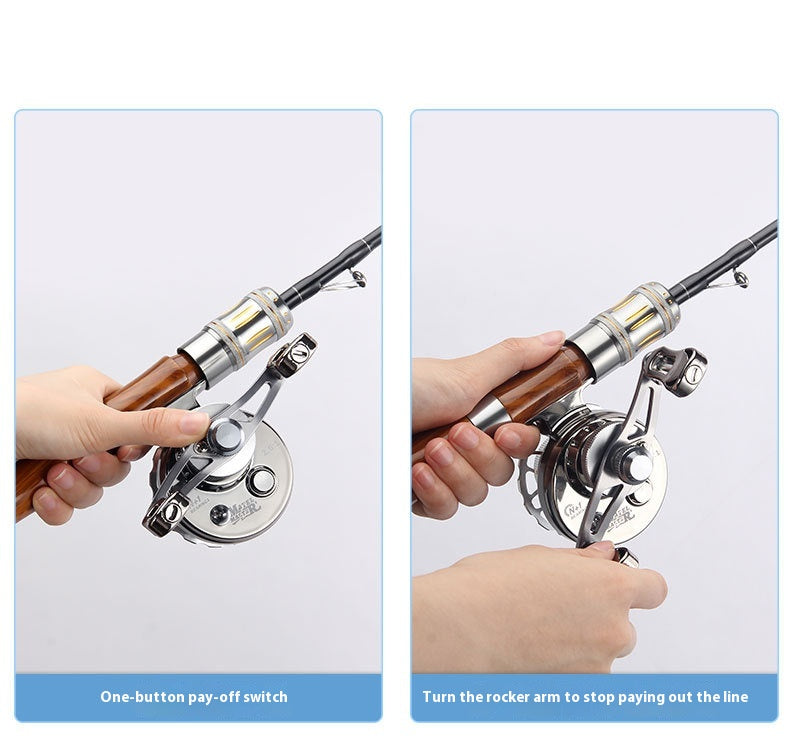 Micro Lead Raft Wheel Front Casting Wheel Bridge Raft Boat Raft Wheel Ice Fishing Wheel One-Key Magnetic Brake Slow-Descent Raft Fishing Wheel