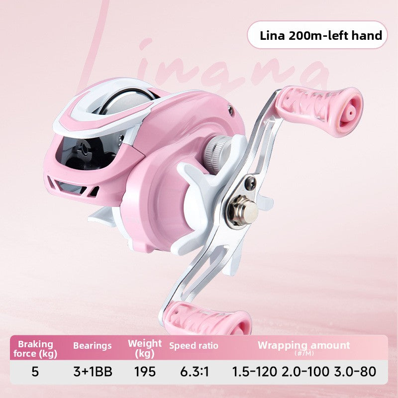 Macaron Pink Water Drop Reel Wholesale Long Casting Fishing Reel Temu with Drag Alarm Micro Fishing Reel 6.3:1
