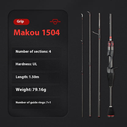 Full Set Fuji O-Ring Four-Section Micro Rod UL Ultra-Soft Multi-Section Lure Rod Teben Xiaosi Four-Mouth Rod 68g