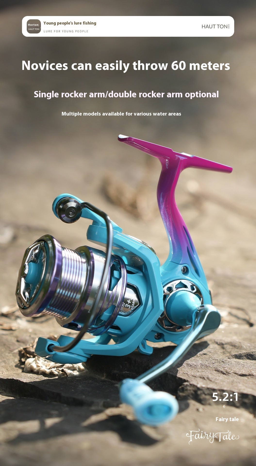 Anti-Explosion Line Long Casting Spinning Reel Wholesale 3+1 Gap-Free Fishing Reel 5.2:1 Double Arm Fishing Reel Micro Reel