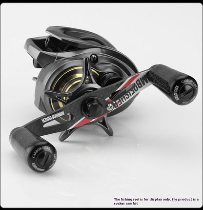 Jingfeng Carbon Water Drop Wheel Crank Arm Only 30g with Carbon Grip Ball, Modifiable DIY Accessories Fishing Wheel Crank Arm with Bearing