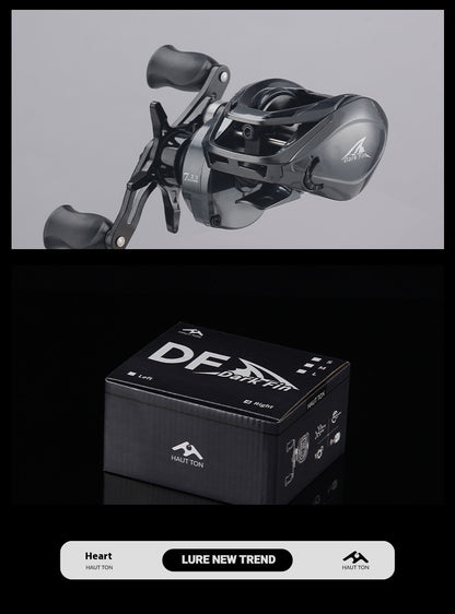 Anti-Explosion Line Long Casting Baitcasting Reel 7.2:1 Gear Ratio with Drag Alarm Fishing Reel Short Shaft Line Cup Fishing Reel